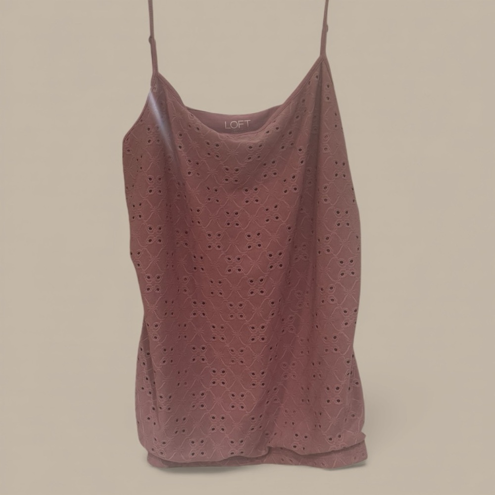 LOFT Women's Mauve Eyelet Camisole‎